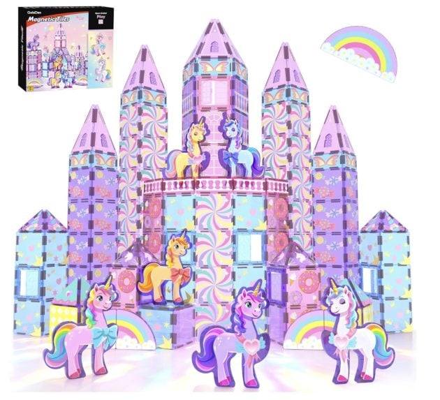 Magnetic Tiles Unicorn Theme Building Set, 100 Pieces only $19.99!