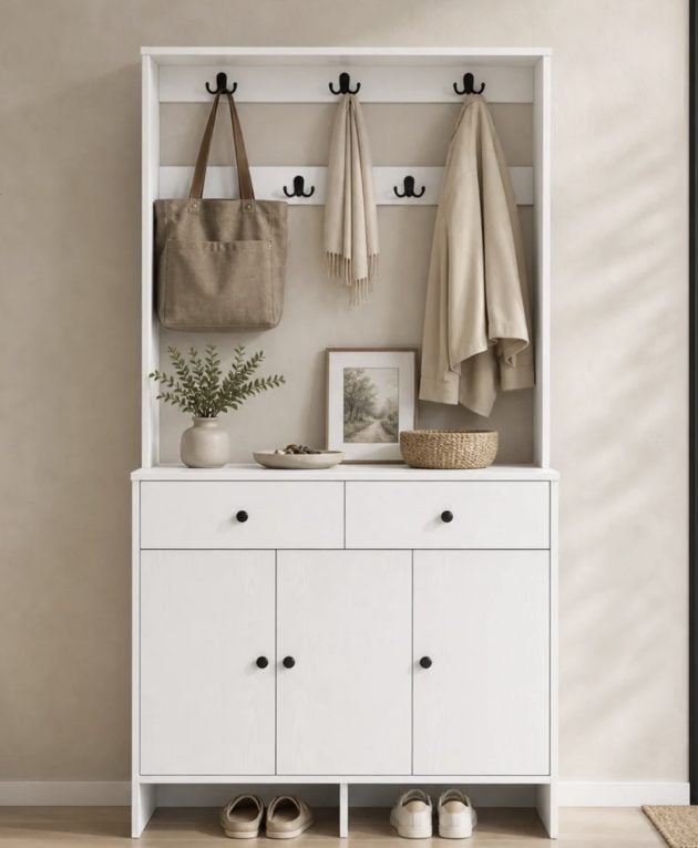 Modern Hall Tree Entryway Organizer only $121.99 shipped!