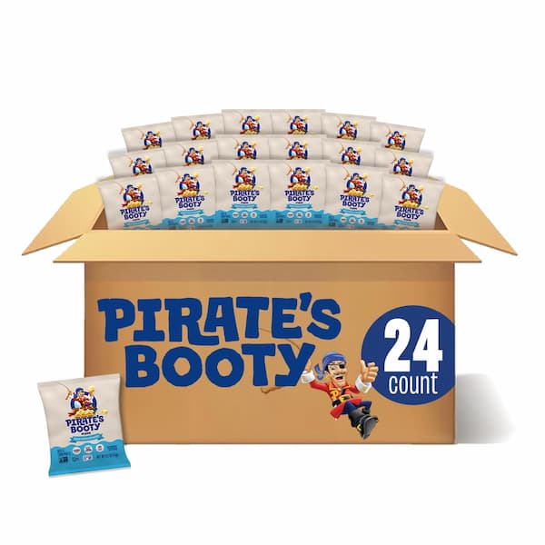 PIRATE'S BOOTY Aged White Cheddar Cheese Puffs Bags, .5 oz (24 Count)