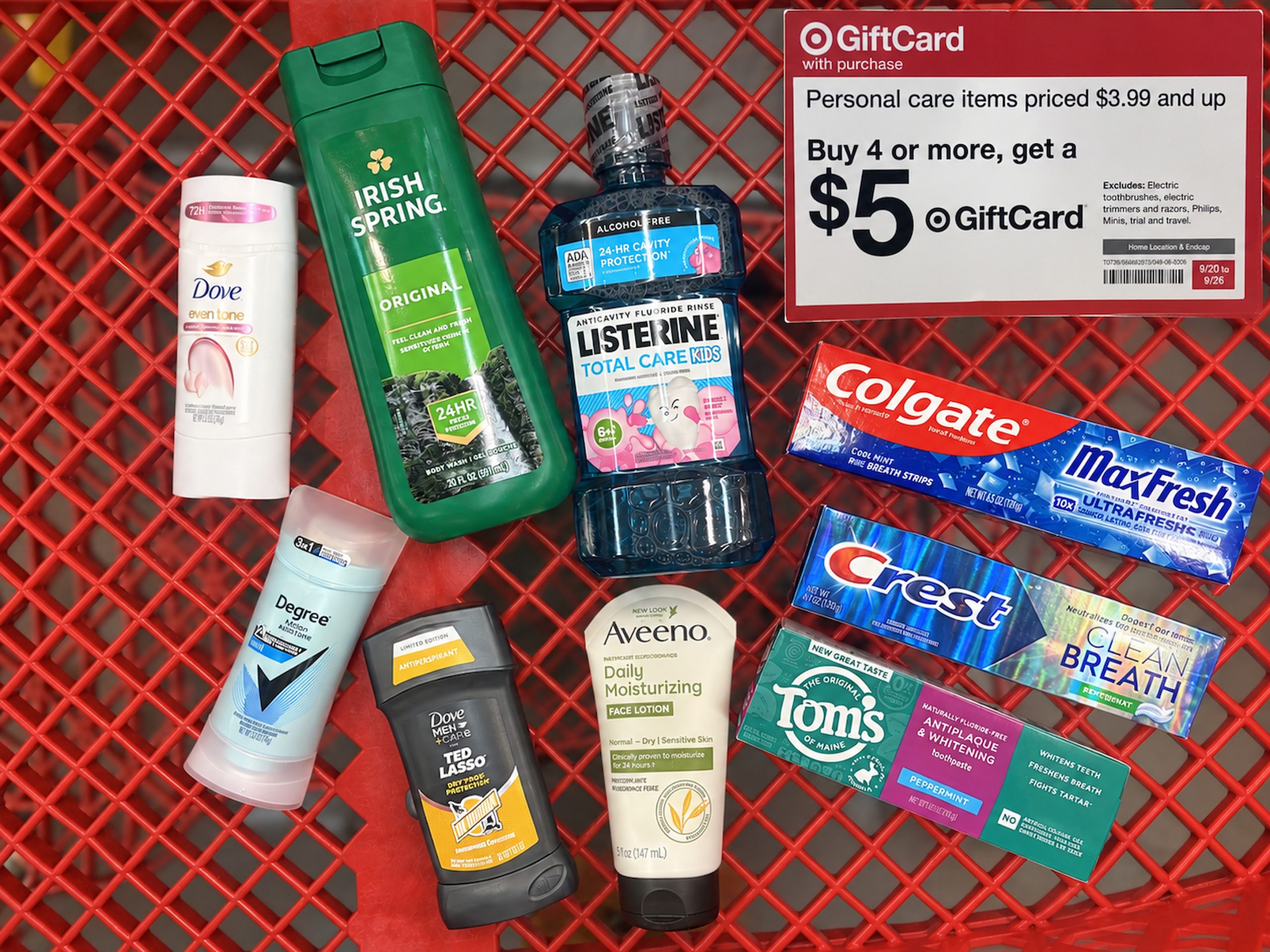 Target Promotion: Buy 4 Products, Get a $5 Gift Card = Bodywash, Toothpaste, and more as low as $0.25!