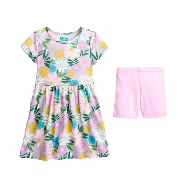 Wonder Nation Girls' Play Dress and Bike Shorts Set deal
