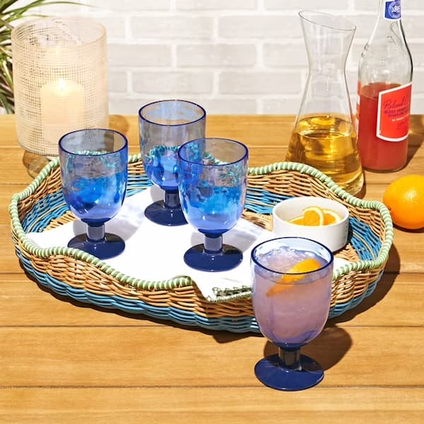 Beautiful by Drew Barrymore 4-Piece 16-Oz Colorblock Acrylic Goblet Set deal