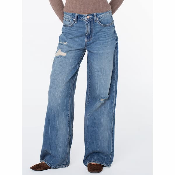 Celebrity Pink Women's Relaxed High Rise Wide Leg Jeans