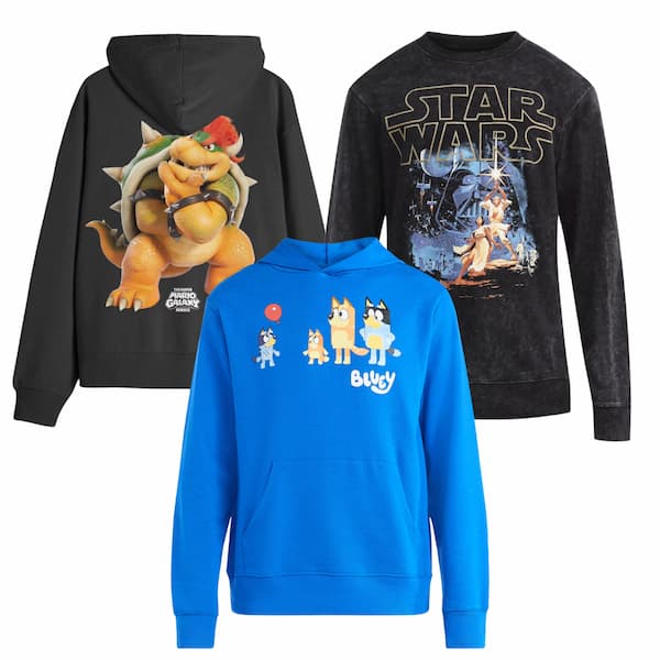 Character Graphic Hoodies and Sweatshirts as low as $8.10!