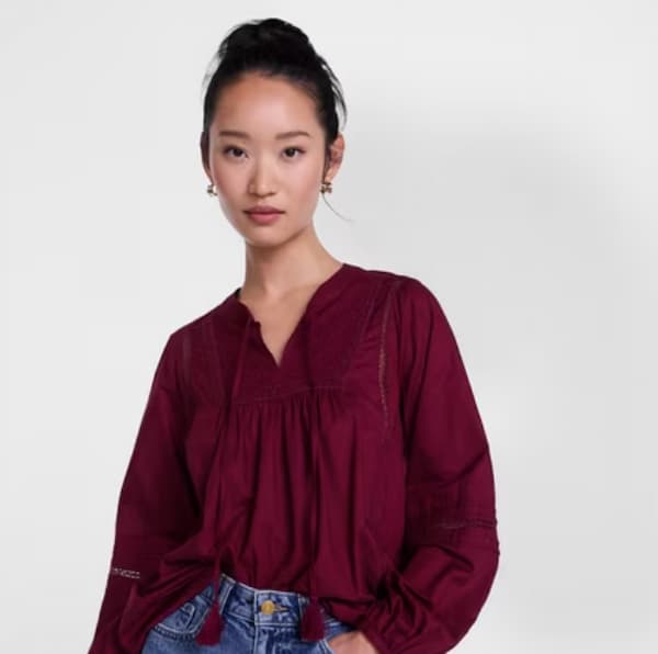 Scenario Women's and Women's Plus Embroidery Top