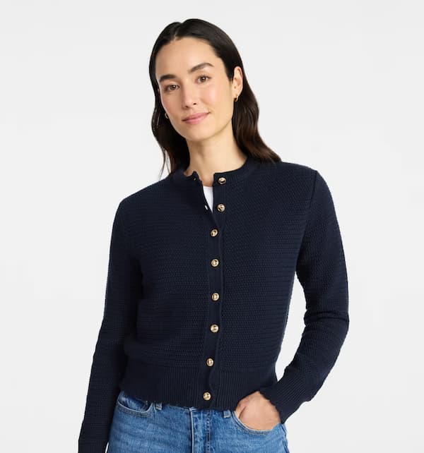 Time and Tru Women's Textured Knit Cardigan Sweater